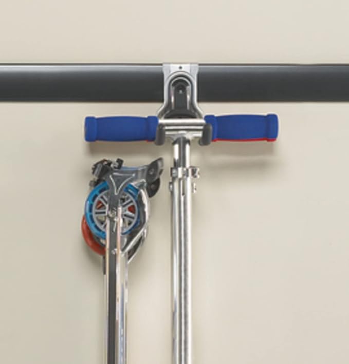 Rubbermaid FastTrack Rail Garage Organization Multi-Purpose Hook 50 lbs Capacity Satin Nickel Wall Mounted Storage System Direct Mount into FastTrack Garage Rail for Home/Garage Organization