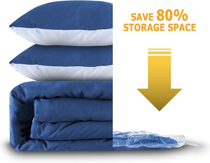 MEIQIHOME Vacuum Storage Bags, Space Saver Sealer Bags,Vacuum seal bags for clothing, Pillows, Comforters, Blankets, Bedding,7 Jumbo
