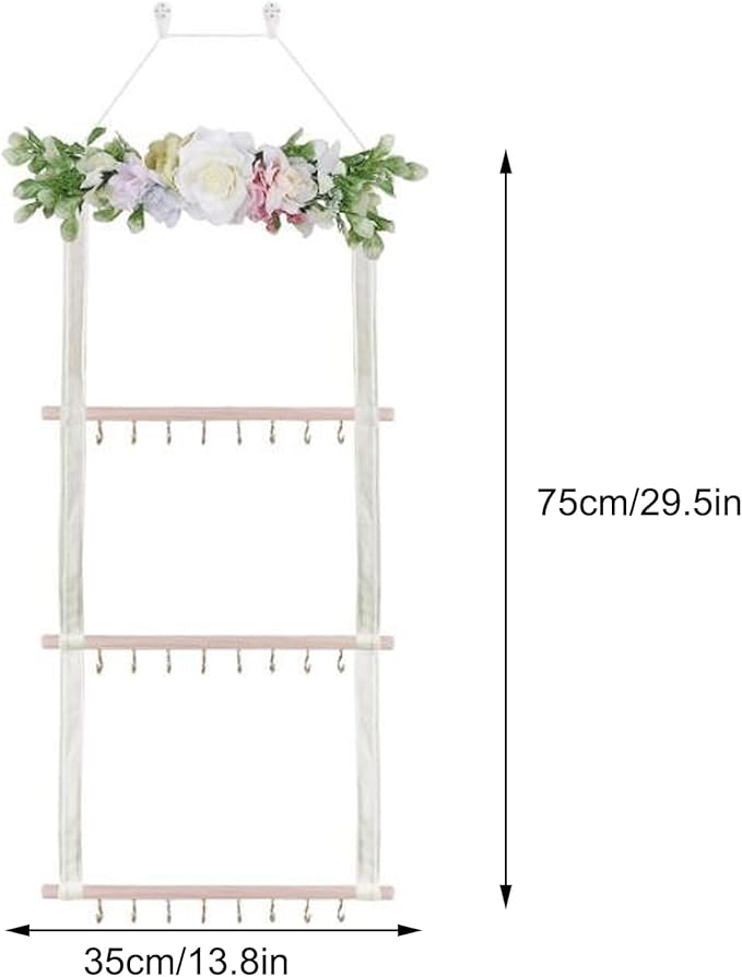 Hanging Hair Accessories Organizer, Hair Clips Storage Holder, Hair Bow Holder Organizer, Headband Holder, Hair Accessories Storage Display Wall Hanging Decor for Women Girls Room Closet(Pink-green)