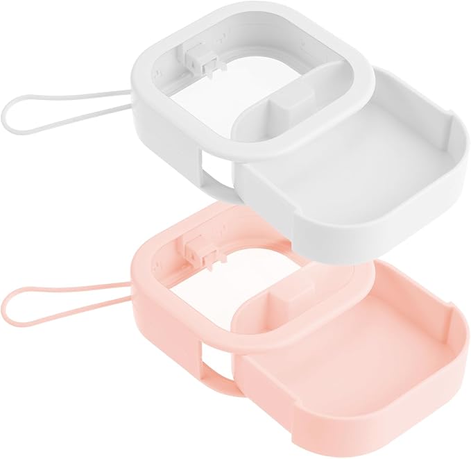 ABOOFAN Portable Hair Tie Organizer Box 3.74X3.74X1.18 Inch Compact Headband Storage Case with Tpe Material for Travel and Home Jewelry Accessories Holder