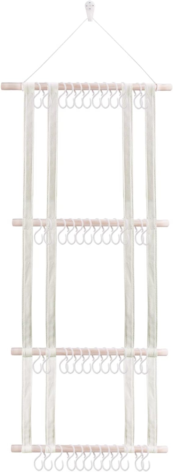 cherrboll Hair Bows Holder Headband Organizer for Girls, Hair Clips Hanger Storage with Hooks, Wall Hanging Decor for Nursery Room