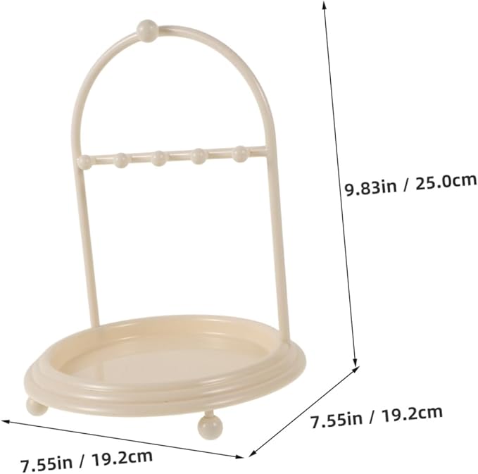 SAFIGLE Jewelry Storage Hanger Keeper Small Jewelry Stand Earrings Organizer Necklace Display Bracelet Hanging Ring Display Holders Hair Accessories for Necklace Standing Abs Beige