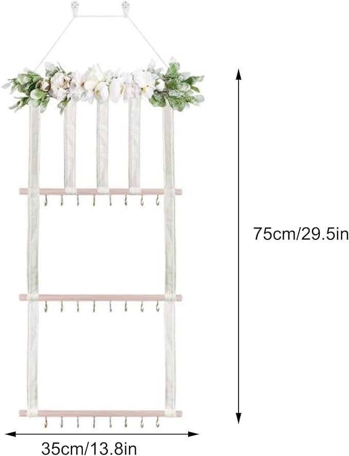 Hanging Hair Accessories Organizer, Hair Clips Storage Holder, Hair Bow Holder Organizer, Headband Holder, Hair Accessories Storage Display Wall Hanging Decor for Women Girls Room Closet(White-green)