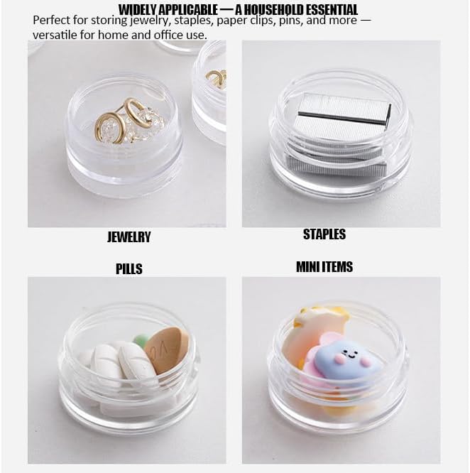 2 Pack 5-Layer Clear Jewelry Storage Organizer Box – Stackable Small Parts Container for Earrings, Rings, Beads, Pills, Crafts – Portable Transparent Plastic Screw Storage Jar Set