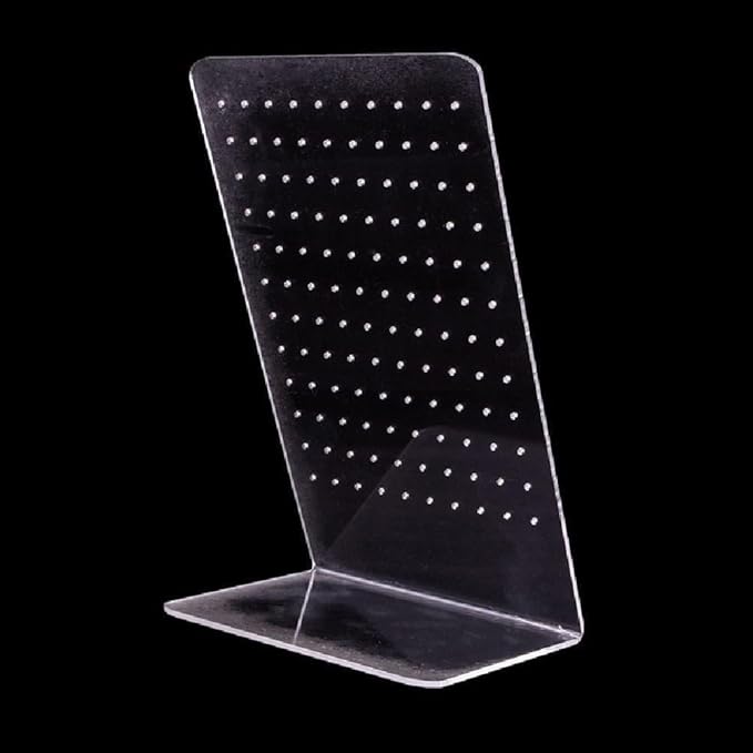 2Pcs 72-Slot Acrylic Earring Organizer - Jewelry Display Stand for Ear Studs and Hoops, Compact Jewelry Storage and Showcase for Home/Boutique Use