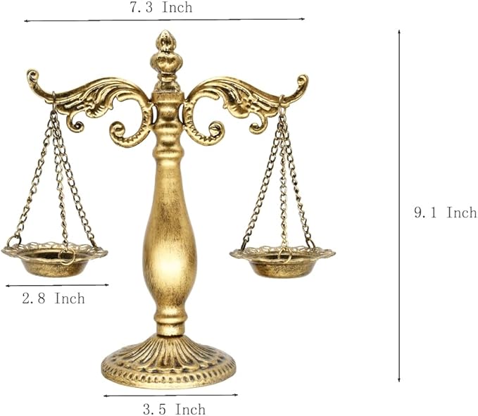 Owlgift Jewelry Stand Necklace Holder, Metal Jewelry Display Holder, Earrings and Bracelet Storage Organizer, Bronze Color Libra Design for Bangles, Necklaces, Bracelets, Rings, Earrings and Watch
