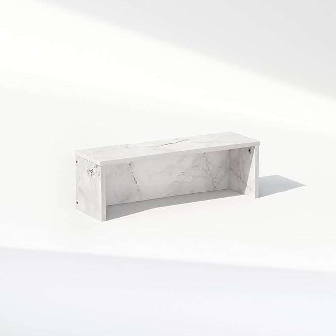 Furinno Classic Desk Organizers and Accessories, 18-Inch Desk Organizer, Desktop Organizer, for Office Supplier, Office Desk Accessories, Marble White