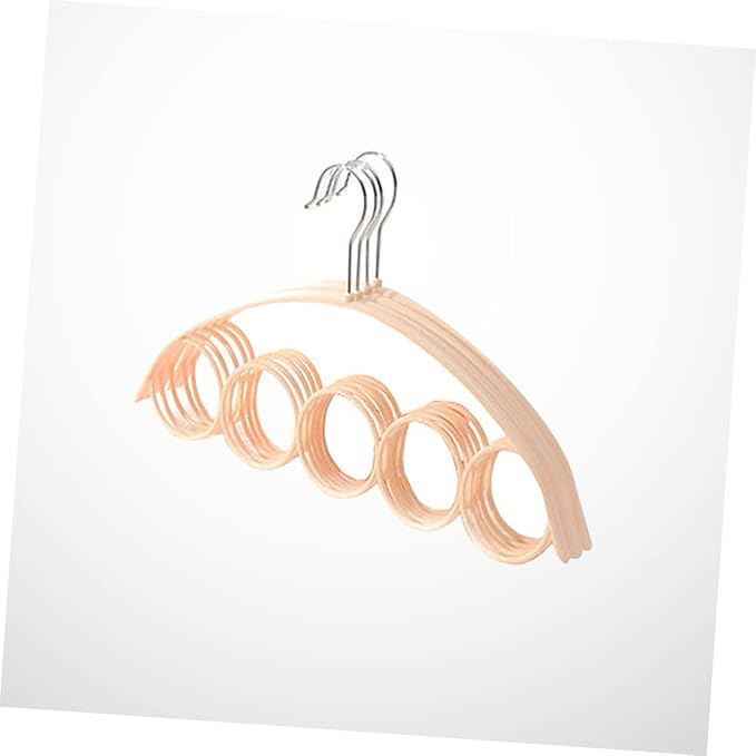 Ciieeo 4pcs Scarf Non- Plastic Hanger Space-Saving Closet Organizer for Scarves Jewelry and Accessories Fits Standard Closets Beige