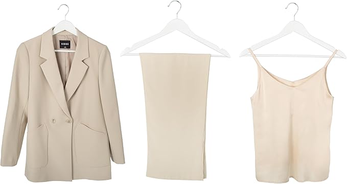 Amazon Basics Durable Wooden Clothes Hangers, 20-Pack, White