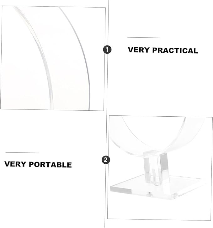2pcs Round Acrylic Headband Rack Lightweight Headband Display Stand for Hair Accessories Organizer for Easy Storage and Display for Dressing Tables and Daily Use