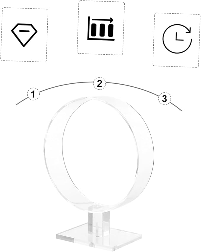 2pcs Round Shape Acrylic Headband Display Stand Hair Accessories Organizer for Girls Hairband Holder Rack Hairbands Organized Visible