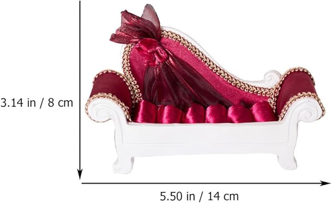 Sofa Shape Jewelry Organizer Rack Ear Stand Rings Holder in Wine Red, Jewelry Display Stand for Earrings and Rings Storage, Home Accessory Organizer for Bedroom and Vanity