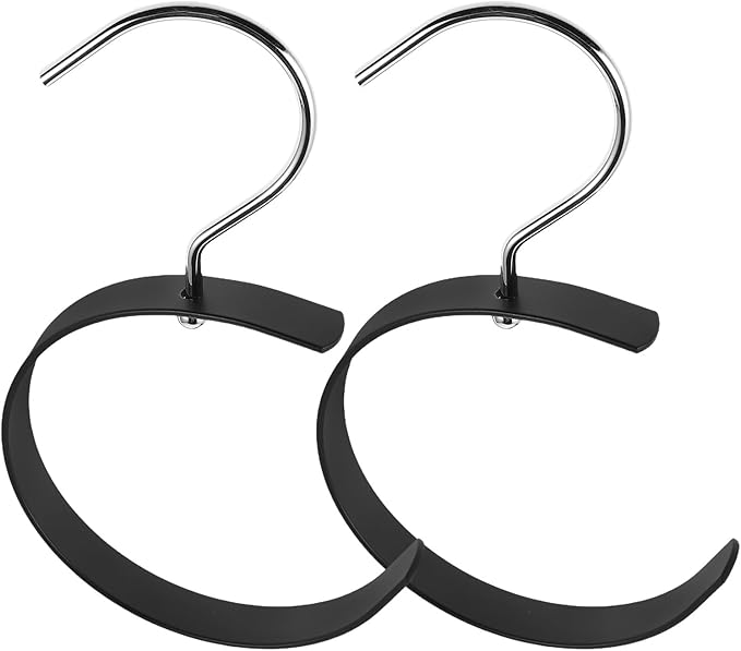 2pcs Rotatable Belt Rack Hooks for Closet Belt Organizer and Scarf Hanger, Space-Saving Wall-Mounted Accessory Organizer for Hats, Handbags, and Ties