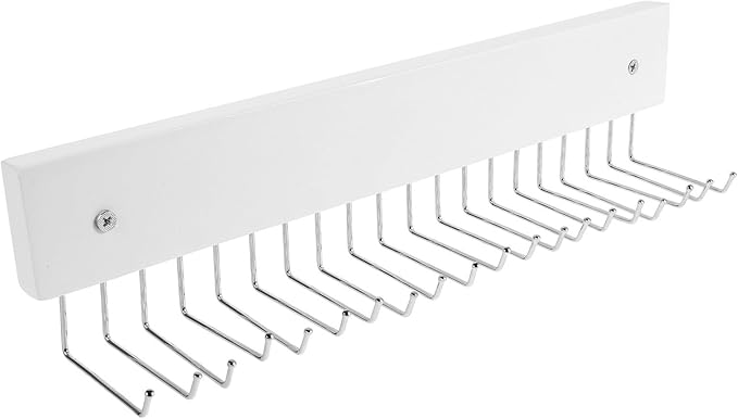 Uonlytech Wall-Mounted Rotating Tie Rack and Strap Organizer, Natural Timber Strap Hanger with Hooks for Men’s Closet Entryway Storage, Space-Saving Accessory Organizer