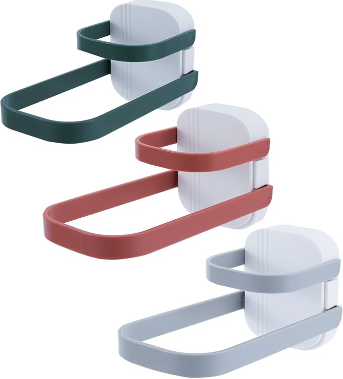 3PCS Clothes Hanger Organizer Rack Foldable Wall Mounted Clothes Hanger Clips, Storage Stacker Organizer for Laundry Room Balcony Bathrooms
