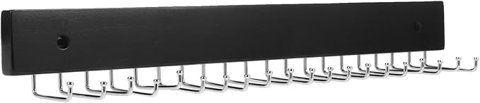 Unomor Wall-Mounted Belt and Tie Hanger with 20 Hooks, Metal and Wood Rotating Organizer for Men’s Tie Storage, Indoor Accessory Organizer for Closet Entryway