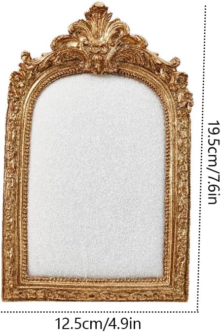 Vintage Frame Jewelry Stand, Gold Resin Photo Frame Earring Necklace Ring Organizer for Woman Engagement Wedding Collectibles (Small)