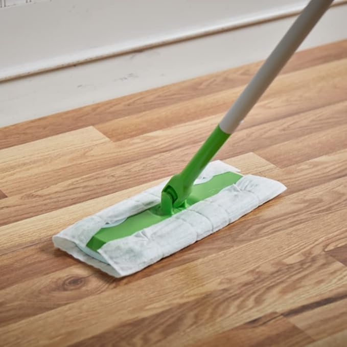 Amazon Basics Dry Sweeping Cloths for Floor Cleaning, Pet Hair, Dust, Dirt, Multi-Surface, Disposable, Fits Swiffer Sweeper Mop Heads, 64 Count