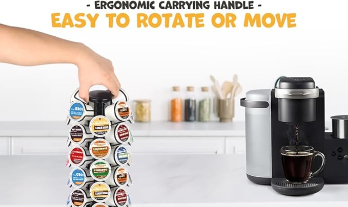 K Cup Holders,K Cup Holder, K Cups Holder,K Cup Carousel, Coffee Pods Holder Storage Organizer Stand,No Assembly Required,Black (Capacity of 40 Pods, Black)