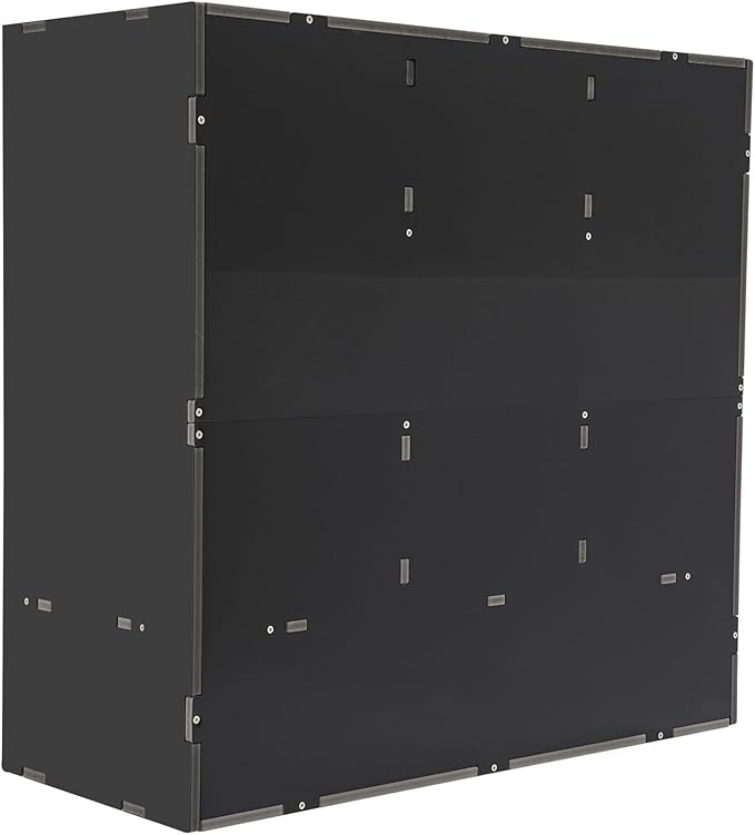 24-Compartment Literature Organizer with 2 Drawers – Adjustable Shelves & Lockable Storage Cabinet, Wall-Mountable Mail Sorter for Office, Classroom, Home (Black)