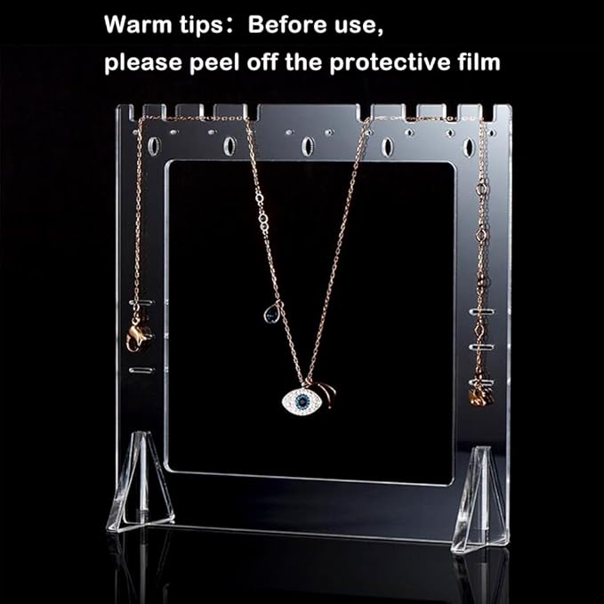 RENIAN Jewelry Photography Props Board Acrylic Frame Tabletop Stand for Studio Shooting Necklaces, Stud Earrings and Earrings Drop Dangle Display Holder