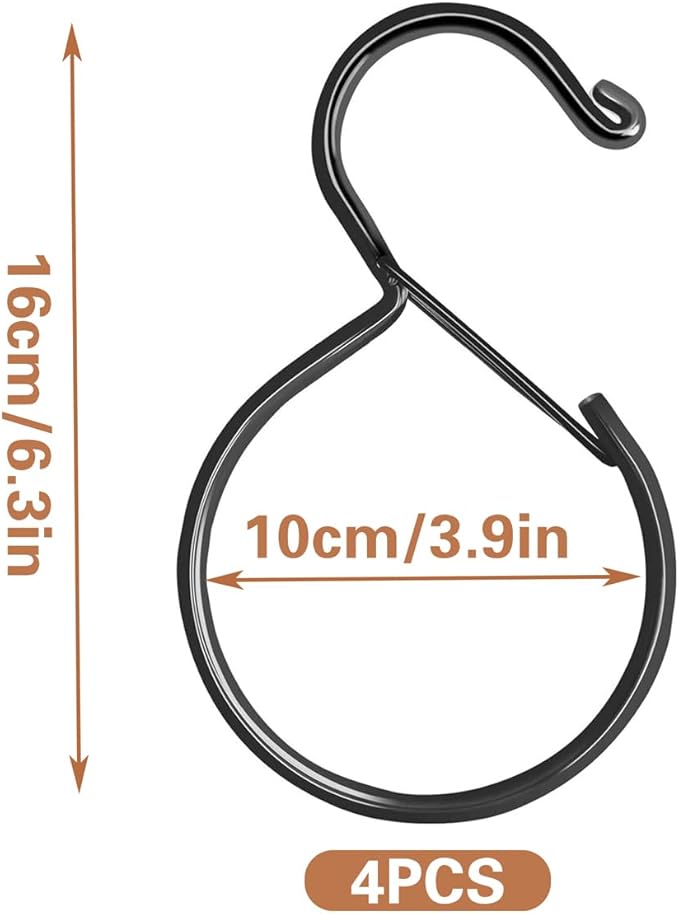 4 PCS Metal Belt Hanger, Black Iron Multipurpose Closet Hangers, Space Saving Belt Organizer for Ties, Scarfs, Baseball Hats, Purses & Accessories