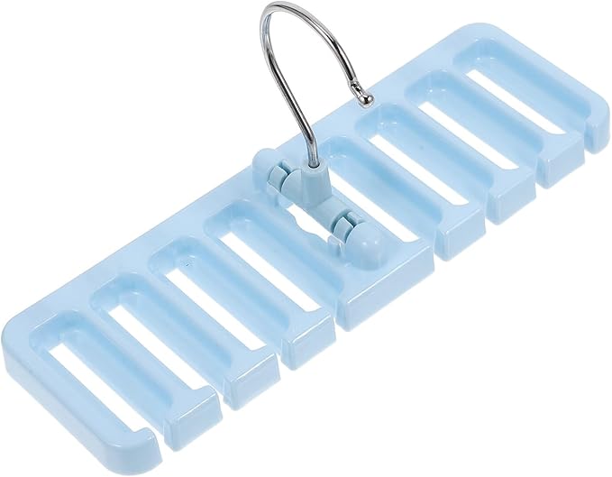 Luxshiny Multipurpose Belt and Tie Hanger Rack, Small Sky-Blue Scarf Organizer for Closet Storage, Space-Saving Belt Display and Wardrobe Accessory Organizer