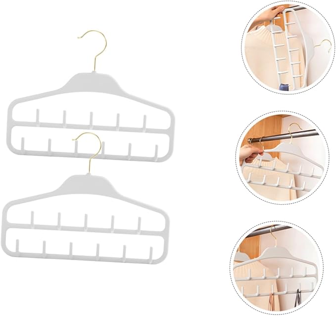 2pcs Organizer Rack Belt Hangers for Women Men Scarf Hangers Tie Closet Accessory Organizers