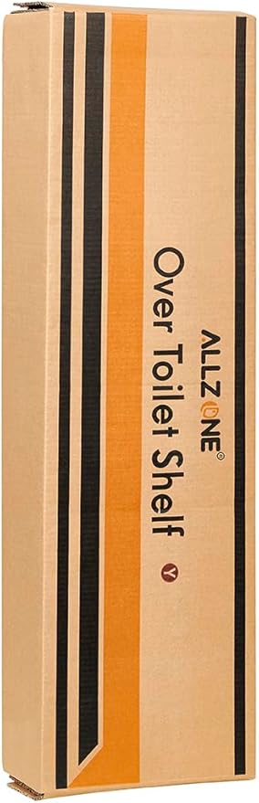ALLZONE 4 Tier Over The Toilet Storage, Adjustable Wood Over Toilet Bathroom Organizer, Freestanding Shelves, Fit Most Showers Over The Toilet Shelf, 92 to 116 Inch Tall, Black