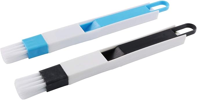 E-outstanding Window Groove Cleaning Brush 2PCS Window Track Door Groove Corner Detachable Brush with Dustpan Screen Keyboard Cleaner Cleaning Tools