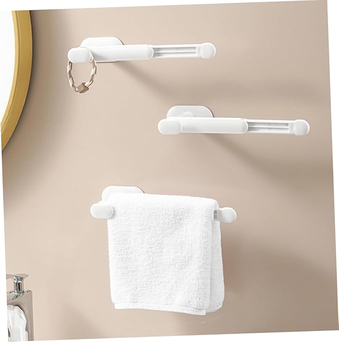 2pcs Wall Mounted Hair Accessories Organizer Telescopic Scrunchies Holder for Hairbands Hair Ties and Jewelry Stylish Storage for Home Decor