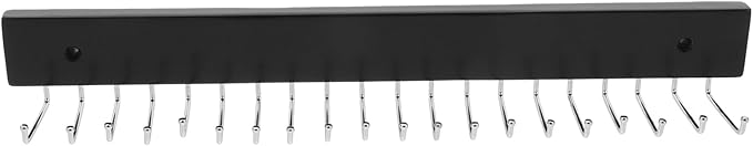 Amosfun Wall Mounted Tie and Belt Rack 14.37 Inch Organizer with Hooks for Scarves Accessories and Belt Storage Space-Saving Multifunctional Hanger for Home Closet