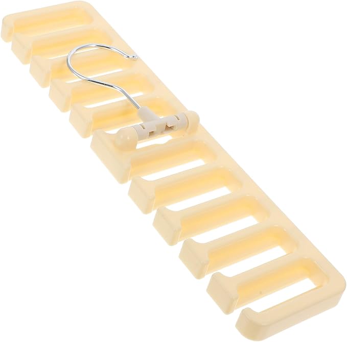 SUPVOX 2pcs Belt and Tie Organizer Rack with Multiple Hanging Hooks, Beige Closet Accessory Organizer for Scarves, Hats, and Purses, Wardrobe Storage Solution for Home Clothing