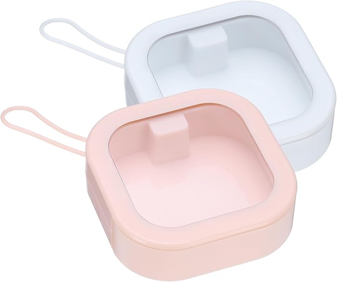 uxcell Hair Tie Organizer Boxes, 2 Pcs Hair Accessories Organizer, Portable Hair Tie Holder Organizer Can, Optimal Travel for Hair Tie, Hair clip, Hair Supplies, Pink/White