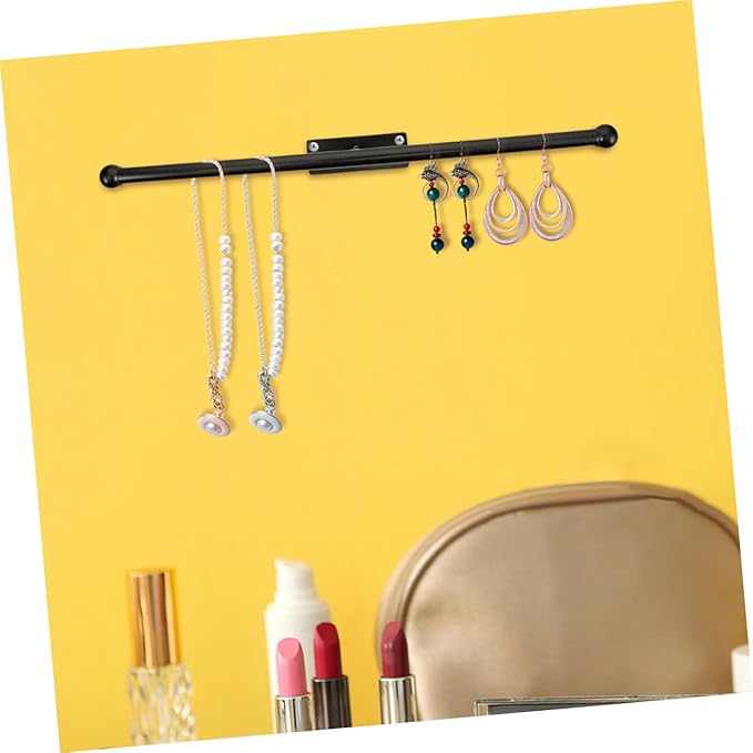 Cabilock Wall Mounted Jewelry Organizer Hangable Necklace Rack with Hooks Storage Shelf for Earrings and Bracelets Decorative Jewelry Display for Home