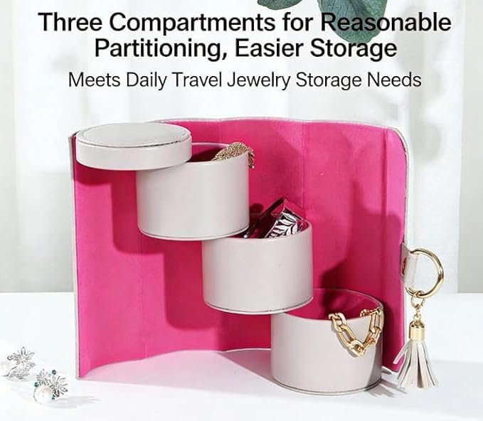 Travel Jewelry Case Elegant Layered Storage for Women Three Layer Jewelry Box in Purple Ideal for Organizing Accessories Travel Jewelry Organizer