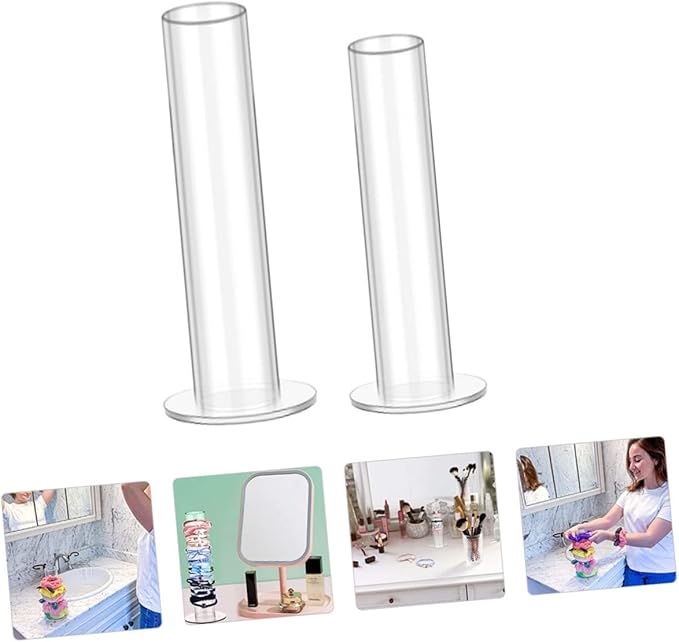 2Pcs Hair Tie Storage Racks Durable Acrylic Hair Ring Organizers for Accessories Display for Bedroom Vanity Bathroom Counter Keeps Hairbands Tangle