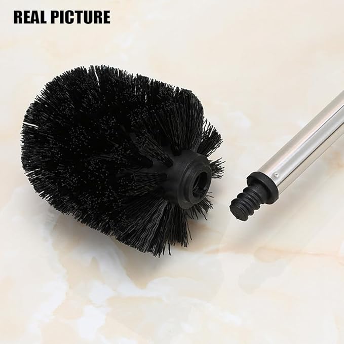 4PCS Toilet Brush Replacement Head Cleaning Tool,Toilet Bowl Brush Head Replacement with Sturdy Stiff Bristles for Bathroom (Black)