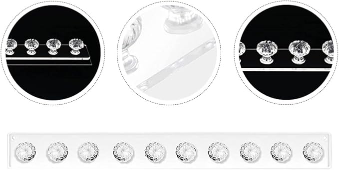 Toyvian Acrylic Wall-mounted Jewelry Hook Necklace Holder Household Organizer for Necklaces and Accessories Storage