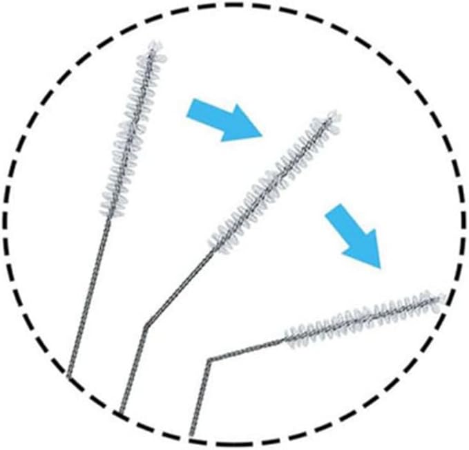 2 Pack Straw Cleaner Brush, Reusable Metal Handles Straw Cleaner Brush Extra Long for Stanley Mug 40, 30, 20 oz, 10mm Wide for Sippy Cup, Water Bottle and Tubes (Clear+Clear)
