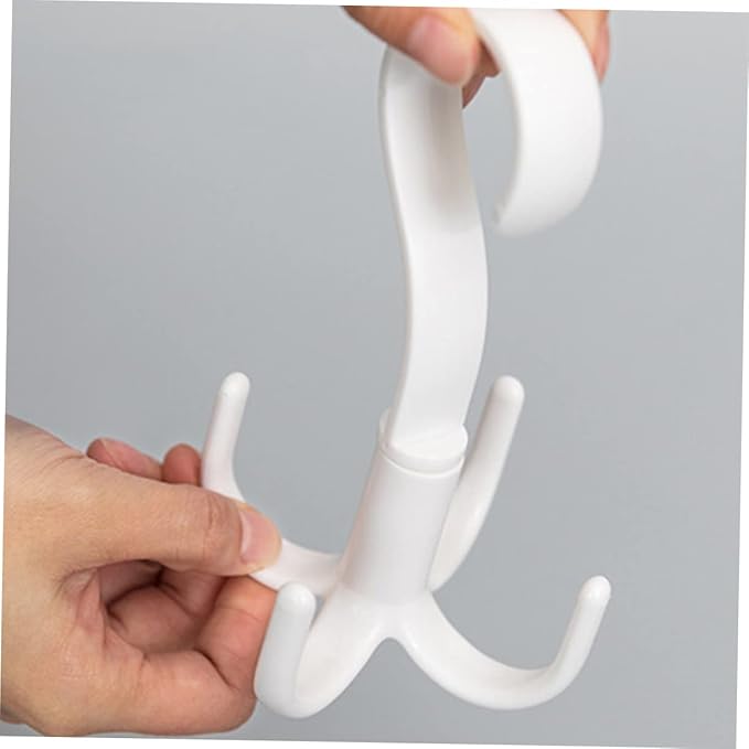 Amosfun 9pcs Rotating Multifunctional Hooks for Scarves Ties and Accessories Organizer Space-Saving Closet Hanger White