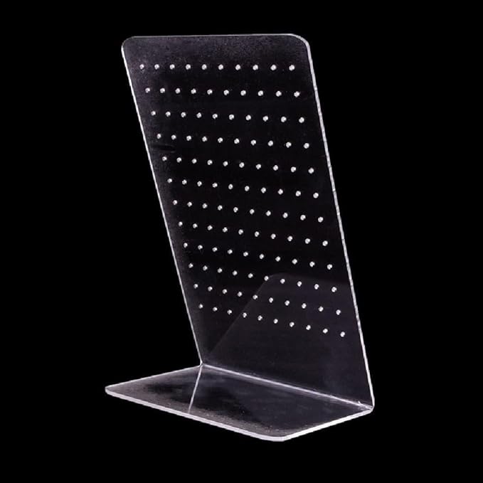 2Pcs 72-Hole Acrylic Earring Displays - Sturdy Jewelry Organizers for Studs & Earrings | Clear Earring Holders for Storage & Showcase | Space-Saving Jewelry Display Racks