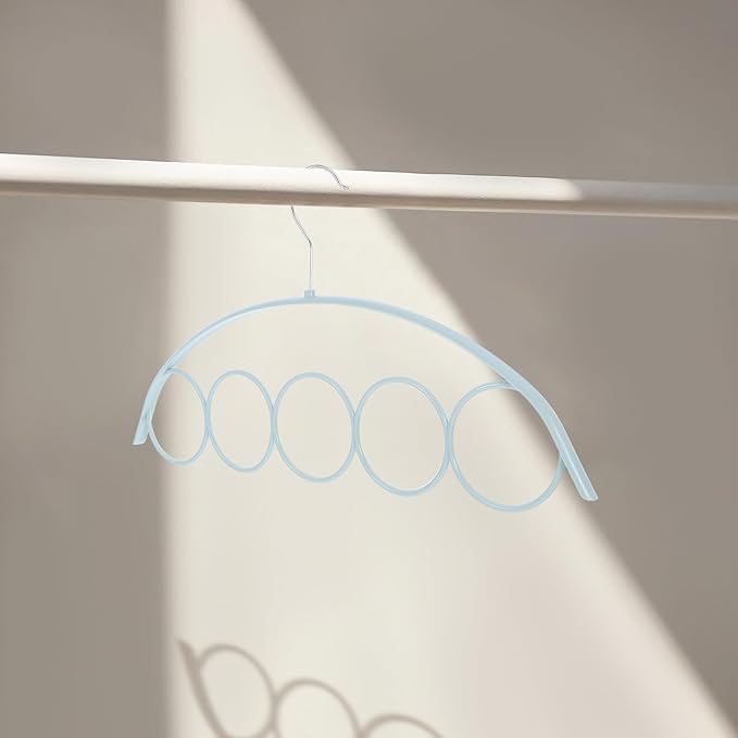BESPORTBLE 4pcs 5-Ring Scarf Organizer Hangers Metal Closet Storage Rack with Anti-Slip Hooks for Sweater, Handbag, and Coat Hanging, Space-Saving Accessory Organizer for Home Wardrobe