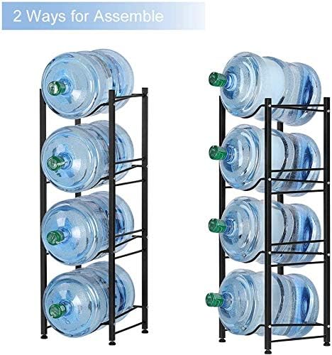 LIANTRAL Water Cooler Jug Rack, 4-Tier Heavy Duty Water Bottle Holder Storage Rack for 5 Gallon Water Dispenser, 5 Gallon Water bottle Holder, 5 Gallon Water Jug Holder