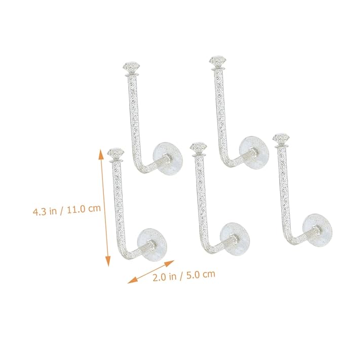Amosfun 5Pcs Adhesive Scrunchie Holders Clear Glitter Hair Accessories Organizers Wall-mounted Scrunchy Sticks for Headbands Hair Ties Jewelry and More