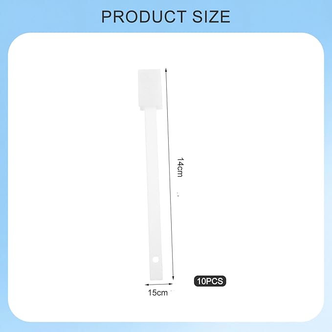 10 PCS 14×1.5cm Disposable Crevice Cleaning Brushes Small Detail Toilet Corners Cleaning Brushes Keyboards Tight Spaces Crevice Tool for Home Office(White)