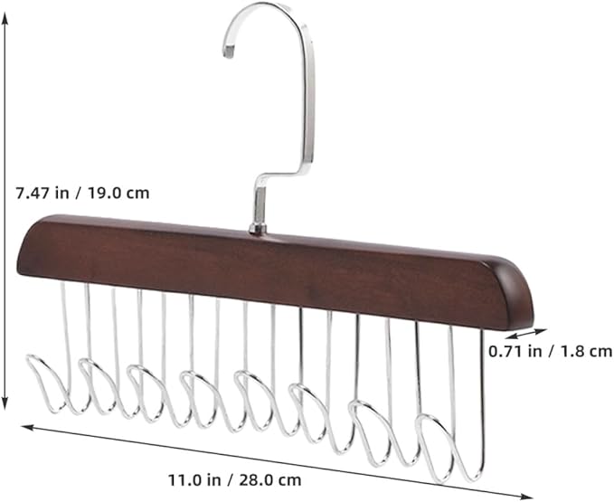 2pcs Vintage 8-Hook Multi-Functional Closet Hangers for Belt and Tie Storage, Scarf and Hat Organizer Rack for Men’s Closet Space Saving Accessory Organizer