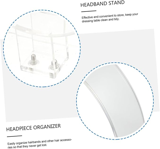 2pcs Hair Accessories Display Stand Clear Headband Holder Organizer Headband Organizer for Headbands for Hair Accessory Organizer Girl Headbands Clear Stand Acrylic