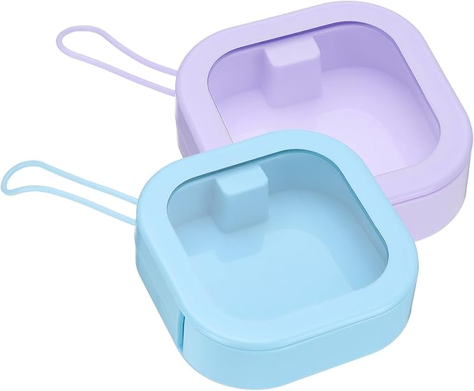 uxcell Hair Tie Organizer Boxes, 2 Pcs Hair Accessories Organizer, Portable Hair Tie Holder Organizer Can, Optimal Travel for Hair Tie, Hair clip, Hair Supplies, Blue/Purple
