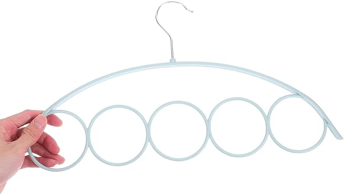4pcs 5-Ring Metal Scarf Hangers with Anti-Slip Hooks for Closet Organization, Multifunctional Scarf and Pants Holder, Space-Saving Accessory Organizer for Home Storage